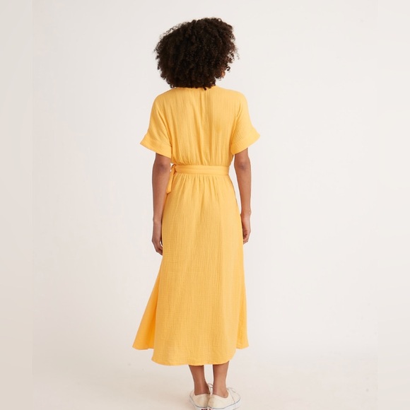 Marine Layer XS Valencia Wrap Midi Dress - Picture 4 of 14